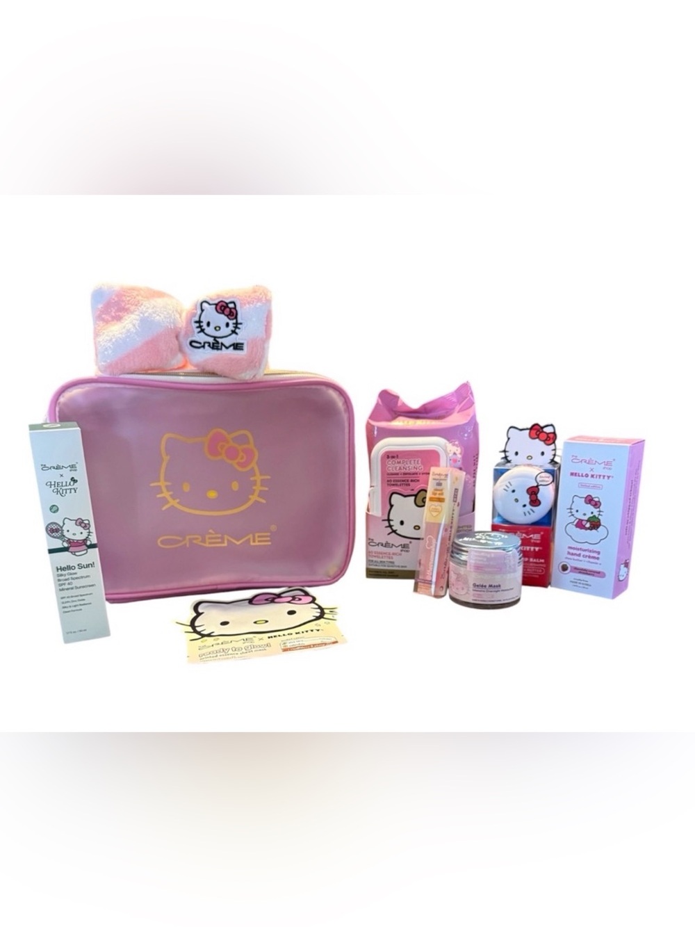 The Crème Shop Hello Kitty 9 Piece Cosmetics/Facial Bundle $100+ Retail